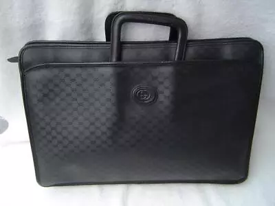 Authentic Gucci Vintage Black Supreme Leather Portfolio/briefcase Guc • $299.99