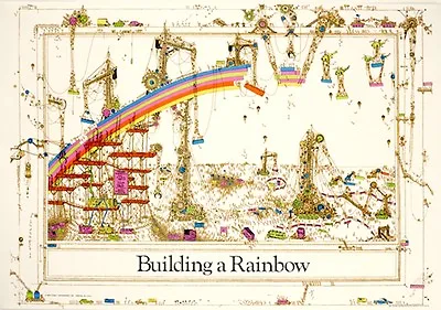 BUILDING A RAINBOW PRINT Retro 70s Poster 36x24 New Free Shipping  • $24.95