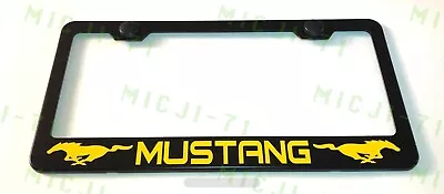 Mustang With Logos Stainless Steel License Plate Frame Holder Rust Free • $11.75