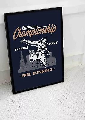 Parkour Jumper Poster Art Extreme Sport Free Running Size -a3 A4 • £12.45