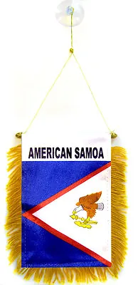 Wholesale Lot 12 American Samoa Mini Flag 4 X6  Window Banner W/ Suction Cup  • $29.88