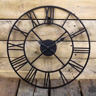 $32.20 • Buy 50cm/80cm Large Garden Roman Wall Clock In/Outdoor Big Numerals Giant Round Face