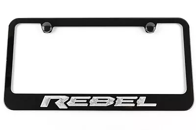 Ram Rebel Black License Plate Frame - Silver Logo - For Ram Rebel - Made In USA • $34.95