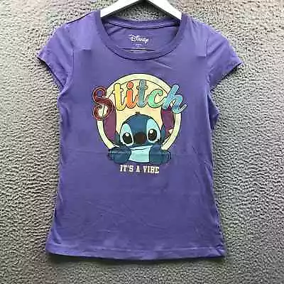 Disney Stitch It's A Vibe T-Shirt Women's XL Short Sleeve Graphic Purple • $14.99