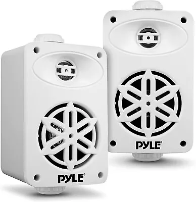 Pyle Indoor Outdoor Speakers Pair - 200 Watt Dual Waterproof 3.5” (White) • $40.99