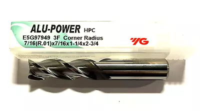 YG 7/16  Carbide End Mill 3 Flute .010  Corner Radius ALU-POWER High Performance • $31.99