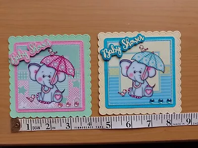 2 X  HANDMADE BABY SHOWER Card Toppers • £0.99