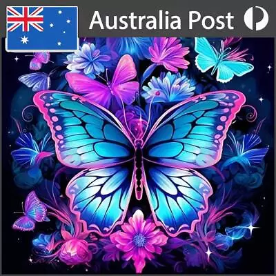 5D DIY Full Round Drill Diamond Painting Butterfly Kit Home Decor Art 30x30cm • $13.39