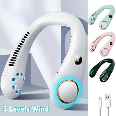 USB Portable Hanging Neck Fan Cooling Air Cooler Little Electric Air Conditioner • $13.99