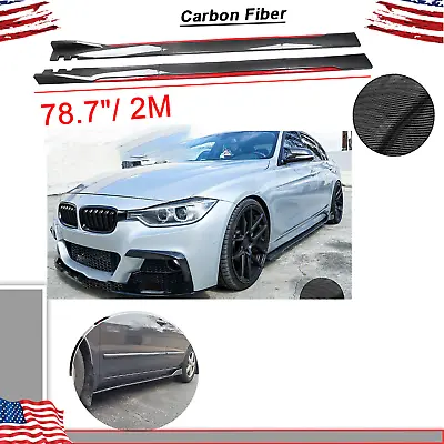 Carbon Fiber Look Side Skirt Extension Spoiler Splitter For F30 E92 E90 E36 E30 • $99.99