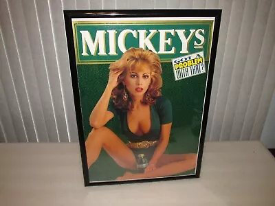 Mickey's Malt Liquor GIRL POSTER Framed  Got A Problem With That?  NICE RARE • $39.99