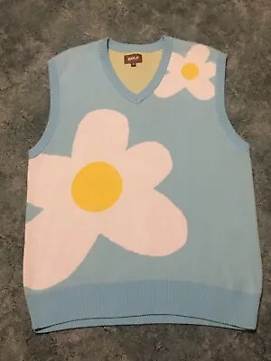 Genuine Golf Wang Blue Le Fleur Flower 100% Cotton Knit Vest Size XL Like New • $400