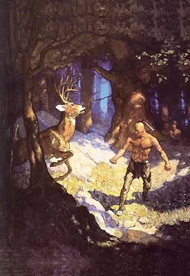 Inncus Slays The Deer By N.C. Wyeth - Art Print • $49.99