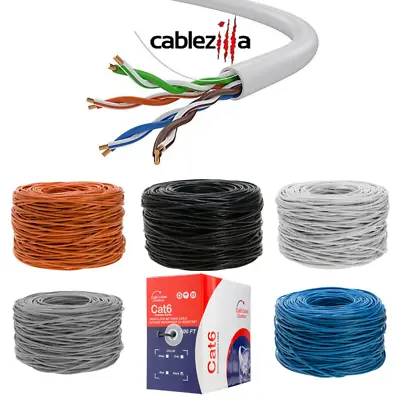 Cat5e Cat6 1000ft Cable UTP Solid Ethernet Network Wire Bulk Lan 24 23 AWG Lot • $79.95