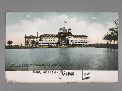 1906 SPRING LAKE New Jersey NEW MONMOUTH HOUSE HOTEL Postcard Antique Undivided • $12