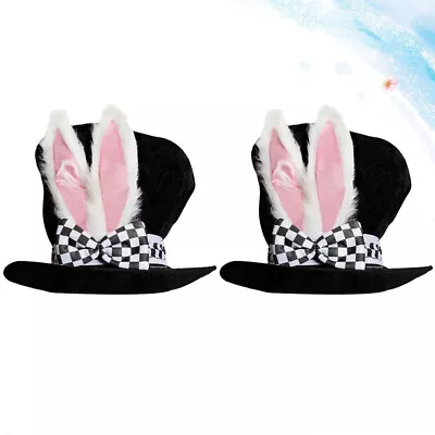 2 Pcs Plush Hat Party Favors Rabbit Ears Hat Plush Bunny Hat Dress Up Hat • £16.15