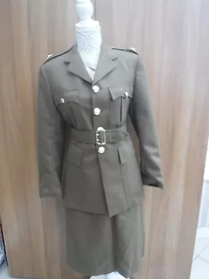 British Ats Woman Female Army Uniform 40s Style Fancy Dress Jacket Belt & Skirt • £35.99