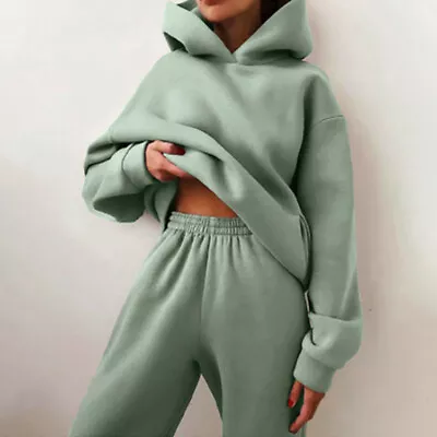 2Pcs Sports Sweat Suits Women Casual Tracksuit Hoodie Sweatshirt Tops Pants Set • $33.99