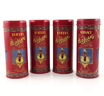 Versace Versus Red Jean Woman Eau De Toilette Empty Tins Lot Of 4 • $25