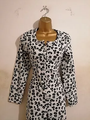 M&S Black Blue White Animal Cow Leopard All In One Romper Nightwear UK 10 12 14 • £68.88