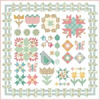 Garden Variety Quilt Kit Riley Blake My Minds Eye Spring Gardens Fabric • $153