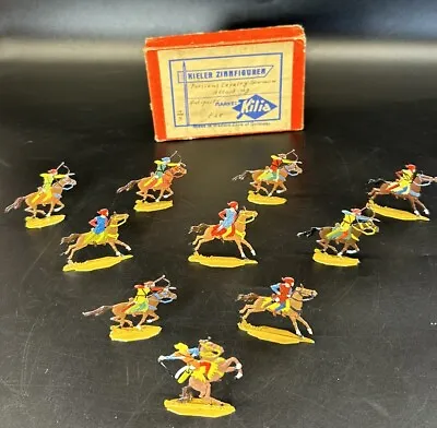 Vintage Tin Flats Prussian Cavalry Bowmen Attacking With Box P29 Kieler • $59.95