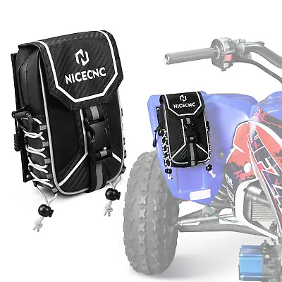 ATV Fender Bag Black Accessory Pack Luggage Storage For Yamaha YFZ450 450R SE • $19.99