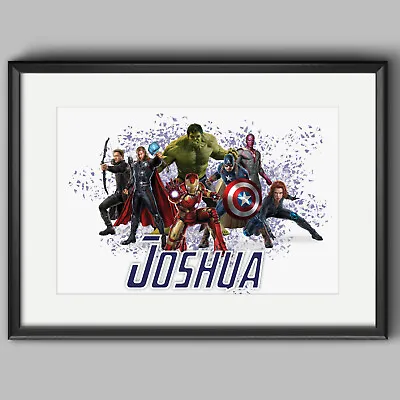 Avengers Marvel Poster - Personalised Bedroom Wall Art Print A4 • £4.99