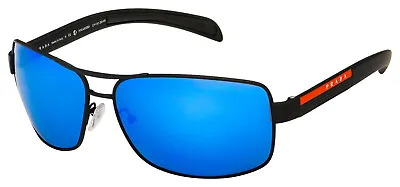 $349.95 • Buy POLARIZED NEW Genuine PRADA Matte Black Blue Mirror Sunglasses PS 54IS DG0-2E0