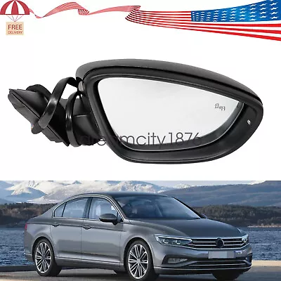 Right Side Mirror For 2016-2020 Volkswagen Passat Heated Paintable Signal Light • $90.99