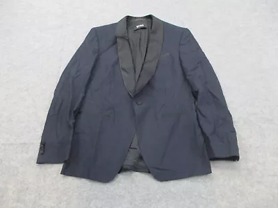 Hugo Boss Blazer Mens 40 R Blue Wool 1 Button Sports Coat Jacket Tuxedo Adult * • $23.97