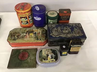 Vintage Advertising Tins Containers Lot Of 10 Candy Cookies Coffee & MORE • $9.99