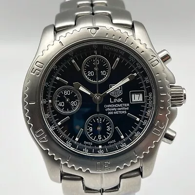 Tag Heuer LINK Chronometer Chronograph Black Dial CT5111 Automatic Watch 42mm • $799.90