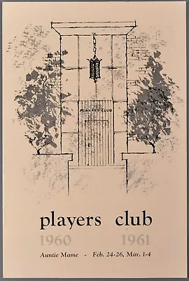 1961 PLAYERS CLUB Program Playbill Theatre COLUMBUS OHIO Auntie Mame OH • $6.99