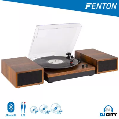 $179 • Buy Fenton RP165 Record Player BT Lightwood Bluetooth & 2 Speakers