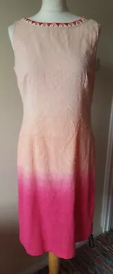 £11.99 • Buy Roman Dip Dye Pink Dress Size UK 12 Just Below Knee Hippy Boho 