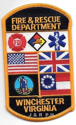 Winchester  Fire - Rescue Virginia  (3  X 5  Size)  Fire Patch • $4.35