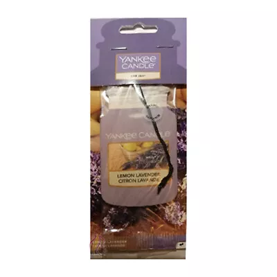 Yankee Candle Single Paper 2d Car Jar Air Freshener * Lemon Lavender * • £2.99