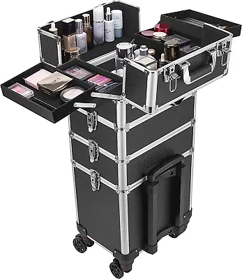 $178.99 • Buy VIVOHOME 4 In 1 Makeup Rolling Train Case Aluminum Trolley Professional Cosmetic