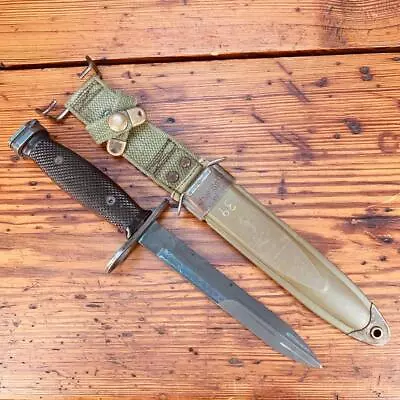 Vietnam War Era US M7 BOC BAYONET Fighting Knife & US M8-AI SCABBARD • $110