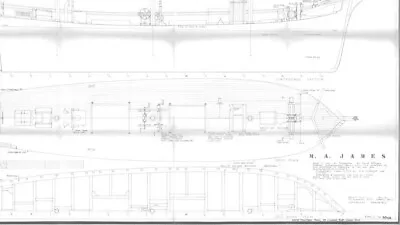   M.A. James   The Sailboat Produced By David MacGregor Model Ship Plan 5 Sheets • $75