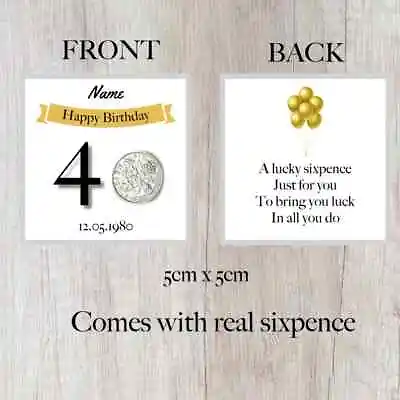 Personalised Lucky Sixpence 40th Birthday Token - Gift - Banner Design 1984 • £2.49