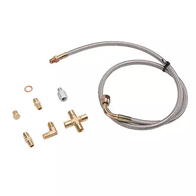 Turbo Oil Feed Line Kit 1/8PNT AN4 Fitting Oil Drain Line For T3 T4 T04E T60 GDB • $38.03