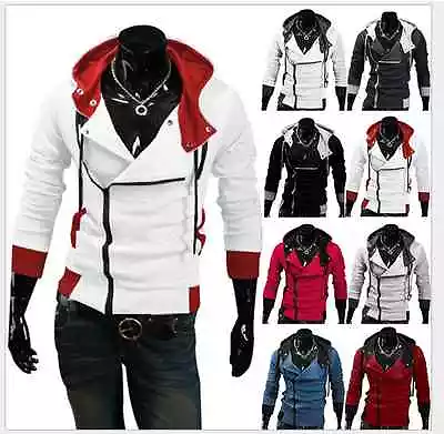 Men's Stylish Creed Hoodie Zipper Coat Cosplay For Assassins Jacket Costume Coat • $19.91