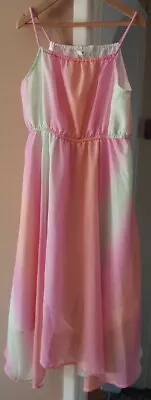 Girls Multicoloured Summer Dress Sleeveless Dip Dyed Aged 9-10 Years H&M New NT • £4