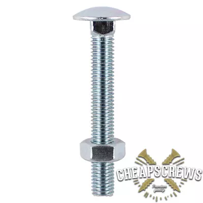 M6 M8 M10 M12 CUP SQUARE CARRIAGE BOLTS COACH SCREW WITH HEX FULL NUT 20-260mm • £102.72