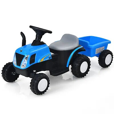 £85.99 • Buy Kids Ride On Tractor And Trailer 6V Battery Powered Electric Toy Car Light Music