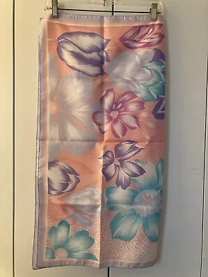 Ladies Italian Floral Print Pastel Scarf • $6.49