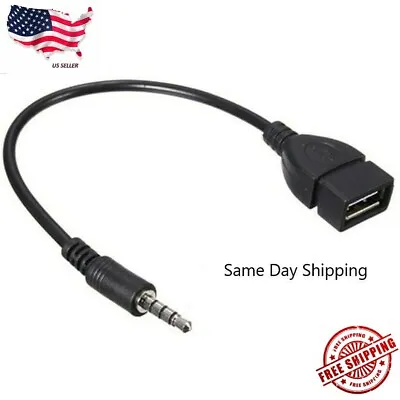 $2.59 • Buy 3.5mm Male Audio AUX Jack To USB 2.0 Type A Female OTG Converter Adapter Cable