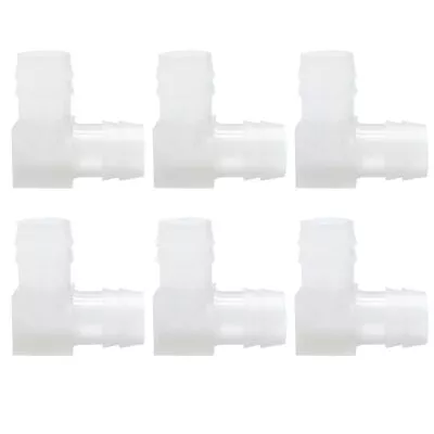 1/2  Hose Barb Elbow Plastic 90 Degree L Right Angle Barbed Fitting (Pack Of 6) • $15.61